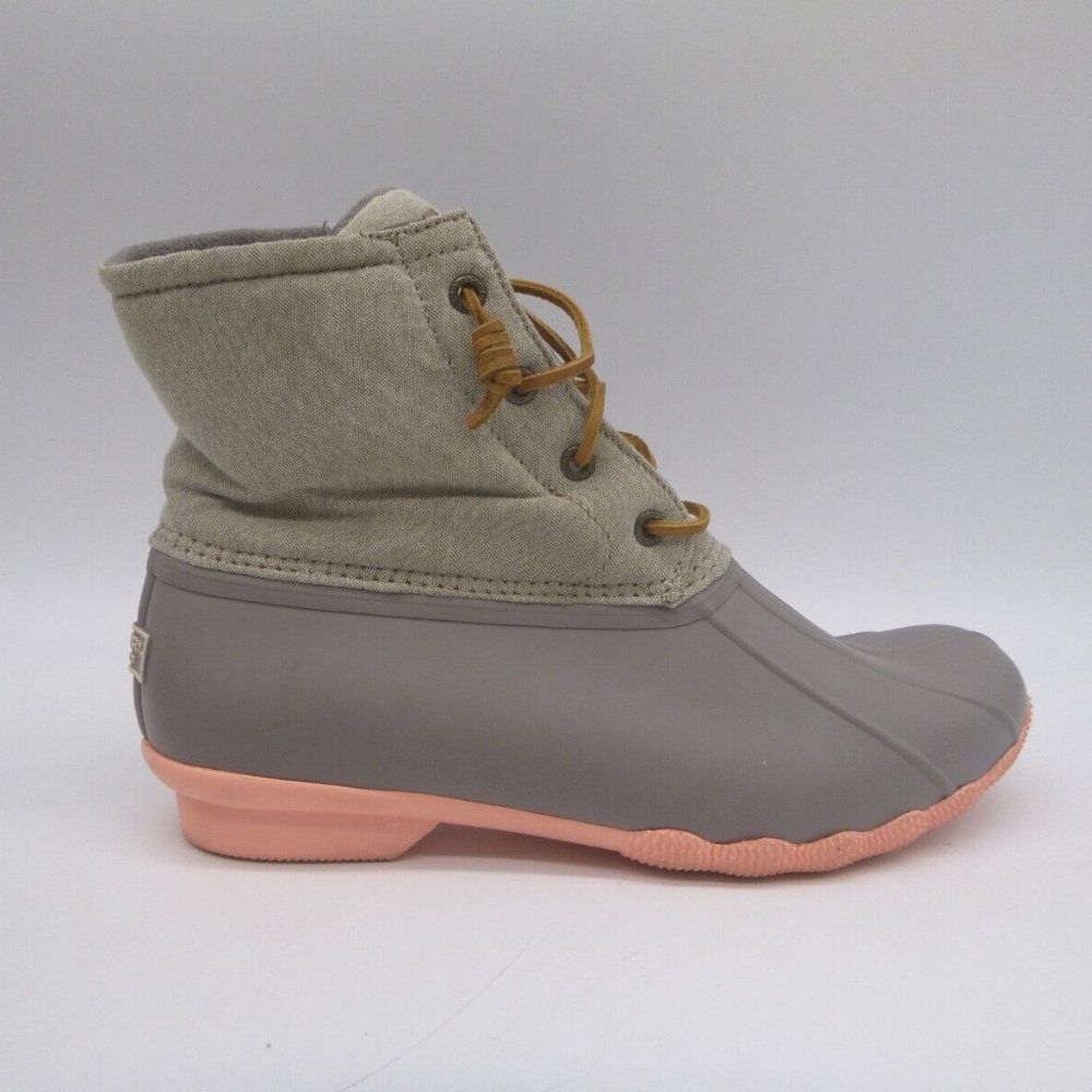 Sperry Topsider Saltwater Gray Ankle Duck Boots Women's Size 9 US / 40 EU